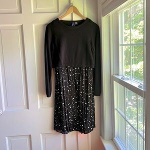 Seraphine maternity & nursing dress with cotton sweater top